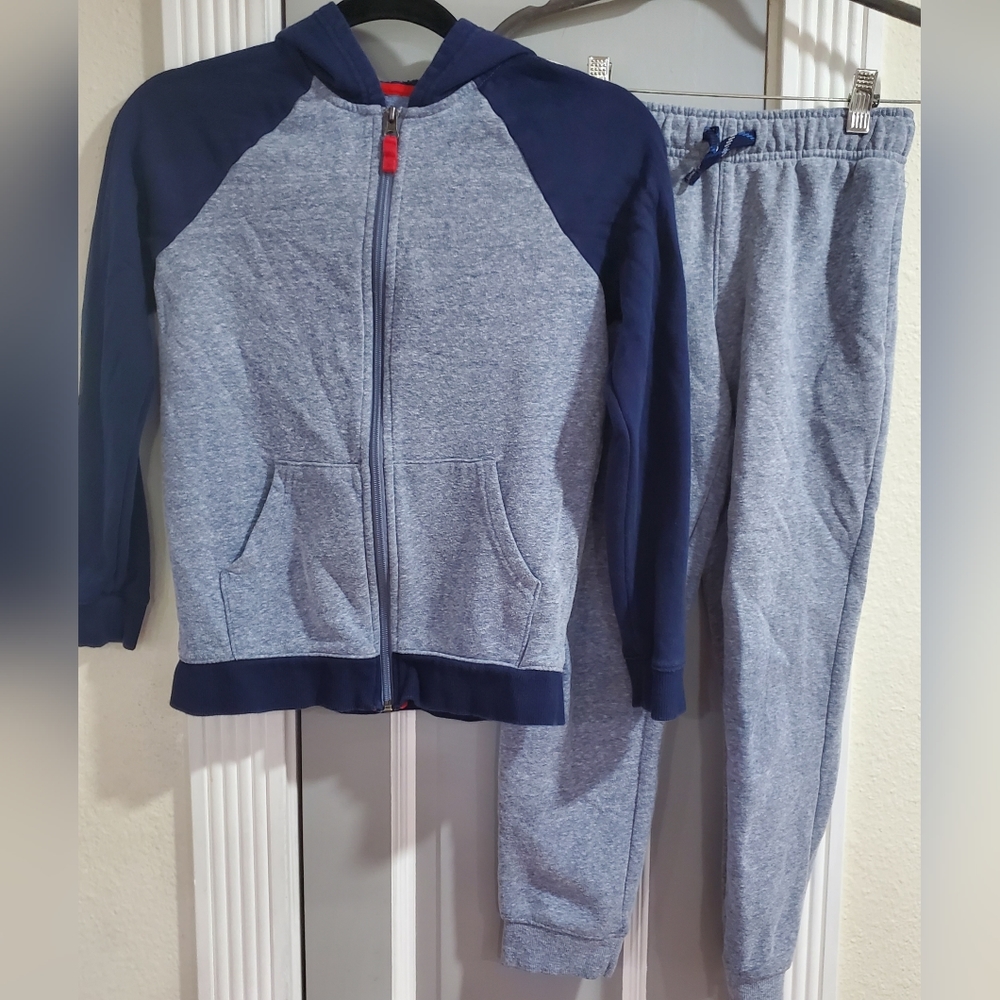 2 piece Boys' Fleece Zip-Up Hoodie Sweatshirt  Navy, size 8/10